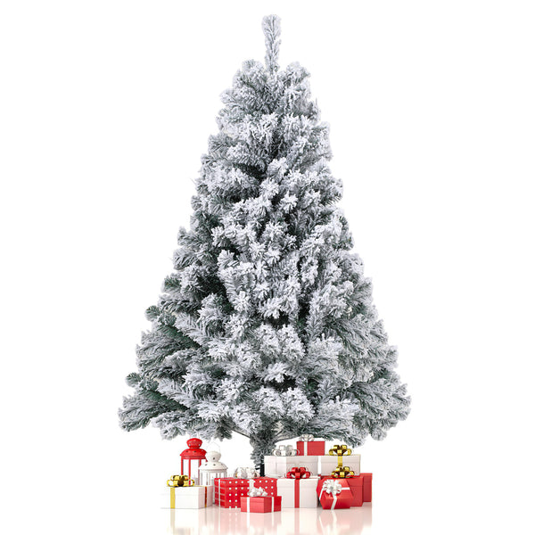 BMOT Künstlicher Weihnachtsbaum mit Schnee, 120/150/180 cm, PVC, mit Metallständer