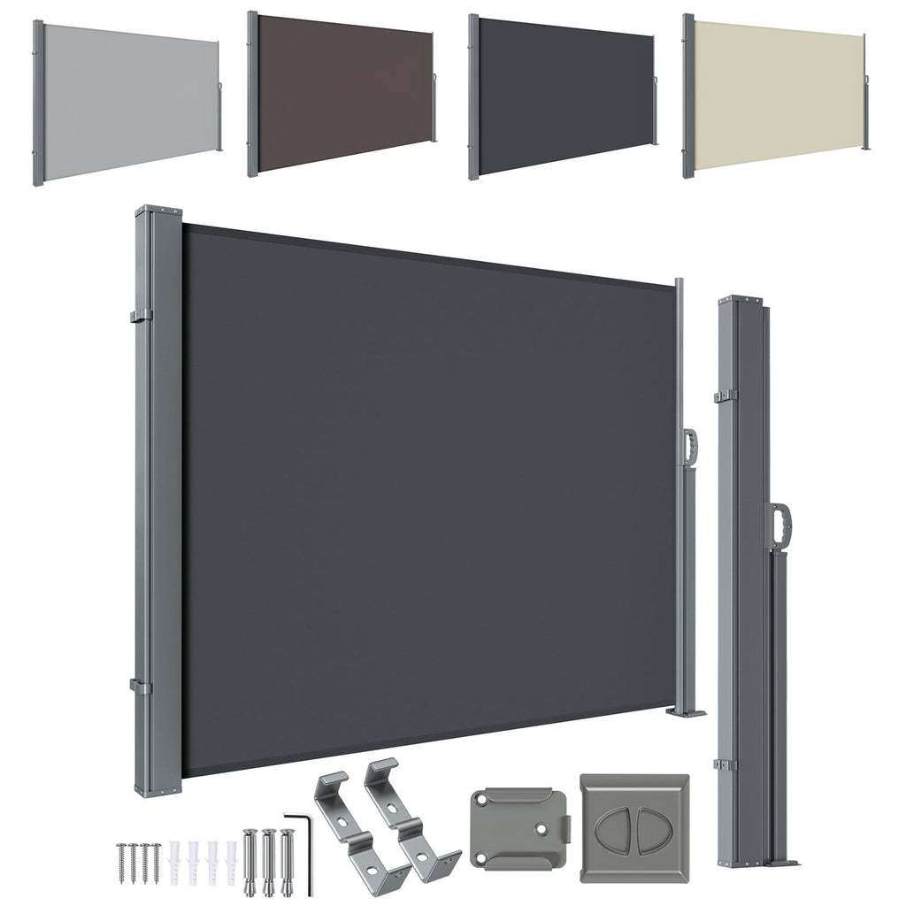 BMOT Seitenmarkise Sichtschutz Ausziehbar 300 cm 140 / 160 / 180 cm Höhe