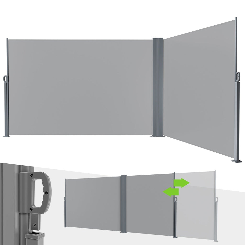 BMOT Seitenmarkise Sichtschutz Ausziehbar 600 cm 160 / 180 cm Höhe Doppelseiten