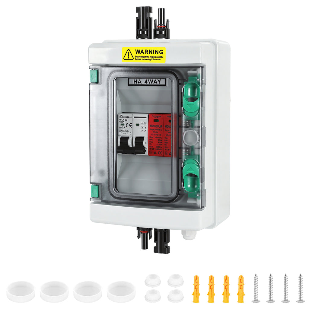 BMOT PV Anschlusskasten DC 1000 V, 32 A, IP65, mit Überspannungs- & Leitungsschutz