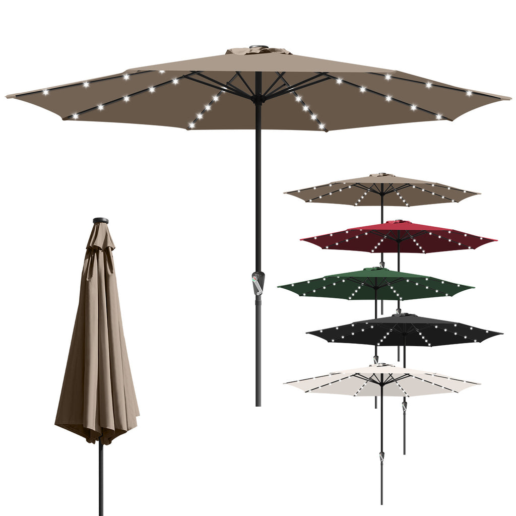 BMOT Sonnenschirm Gartenschirm Ø3.5m mit LED Solar