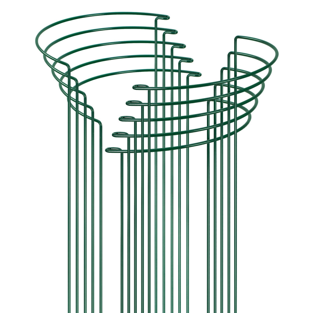 BMOT 10er-Set Staudenhalter aus Metall, 25 × 60 cm, halbrunde Pflanzenstützen, Grün
