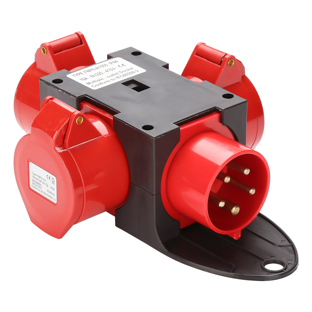 BMOT Adapter Stromverteiler 3 x CEE 400V/16A 5 Polig CEE-Steckdose