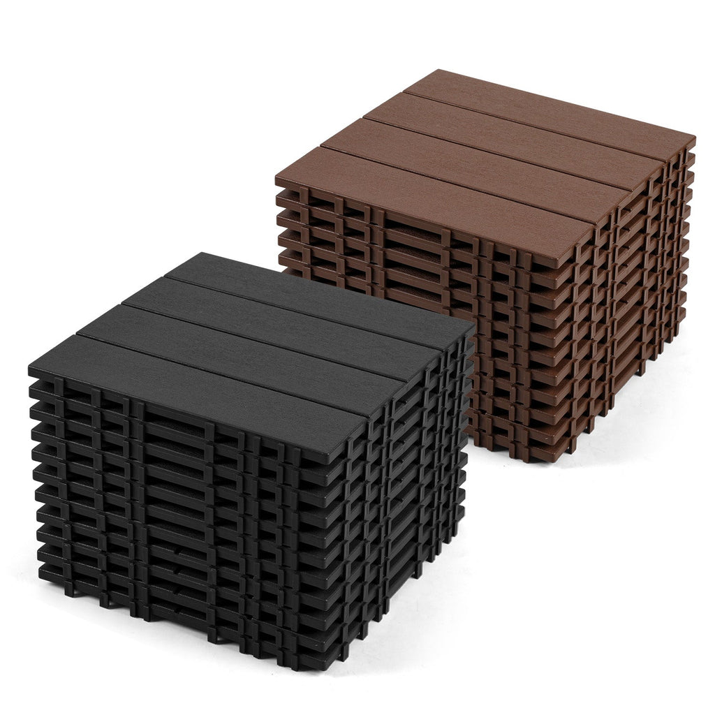 BMOT Terrassenfliesen Kunststoffboden 30x30cm 11 Stück