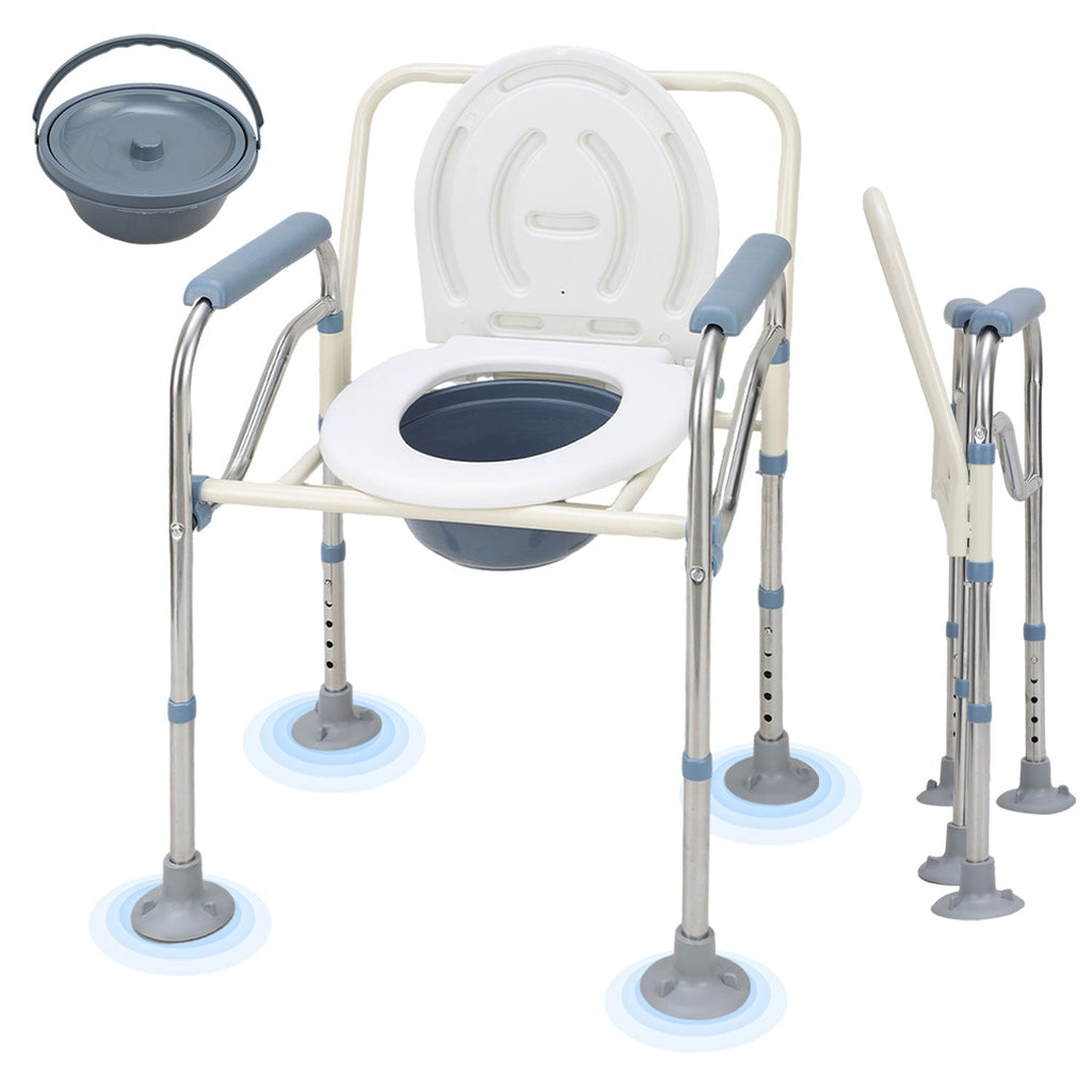 BMOT Toilettenstuhl Faltbar Höhenverstellbar inkl. Eimer