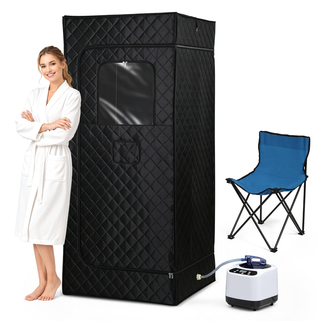 BMOT Tragbare Dampfsauna 90 × 90 × 180 cm, 1200 W mit Fernbedienung