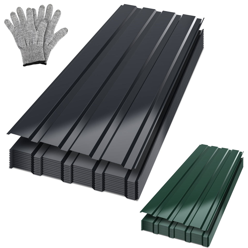 BMOT 12X Dachblech Trapezblech Metall Anthrazit/Grün