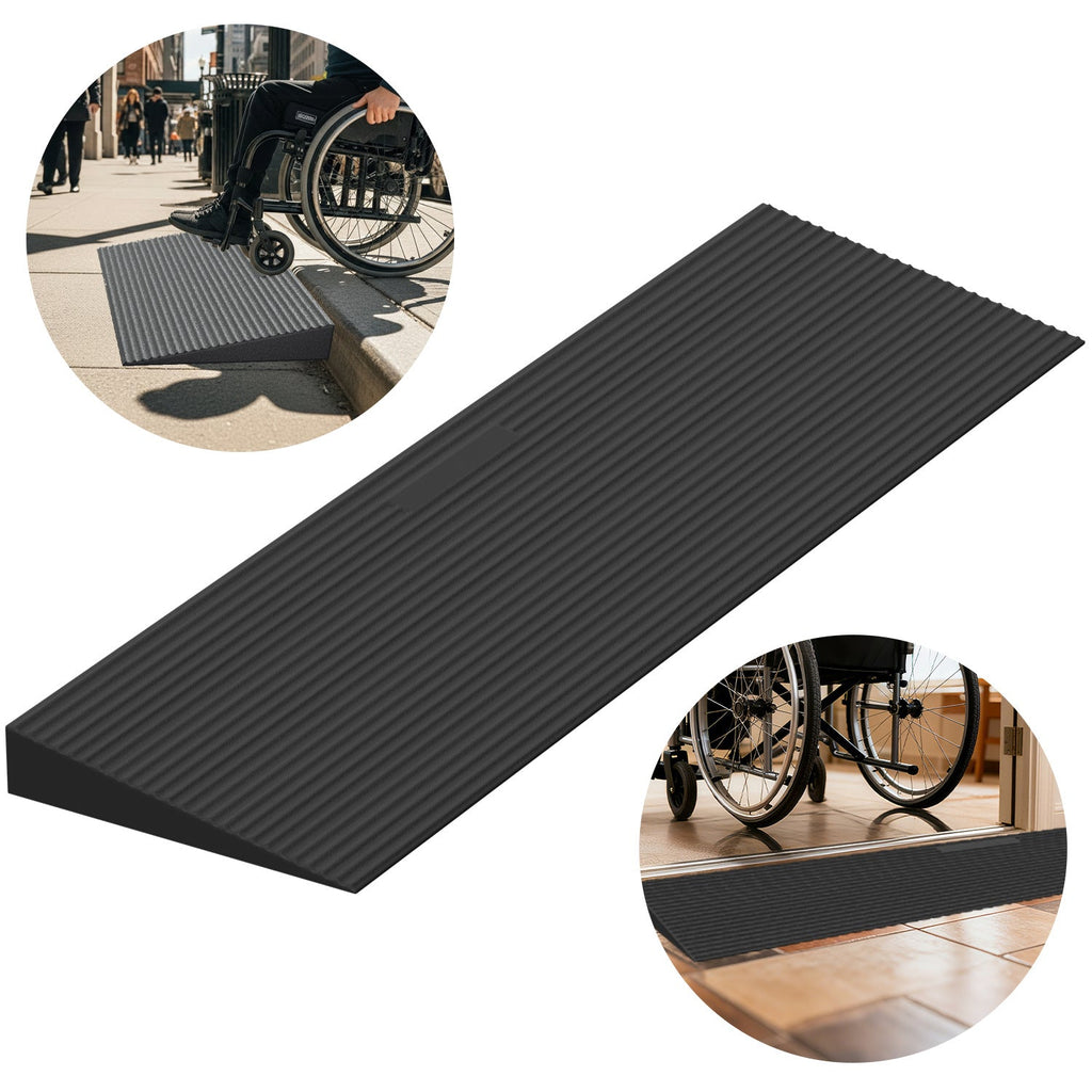 BMOT Türschwellenrampe Rollstuhlrampe Gummi 1,5-4,5 cm