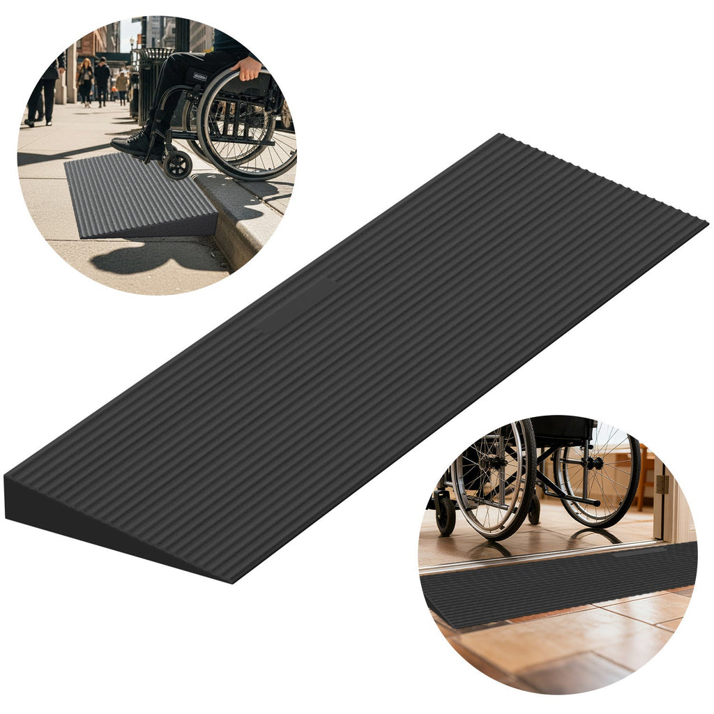 BMOT Türschwellenrampe Rollstuhlrampe Gummi 1,5-4,5 cm