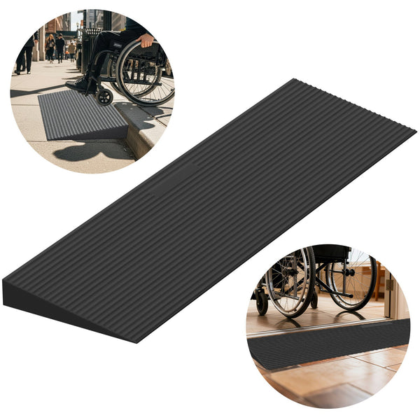 BMOT Türschwellenrampe Rollstuhlrampe Gummi 1,5-4,5 cm