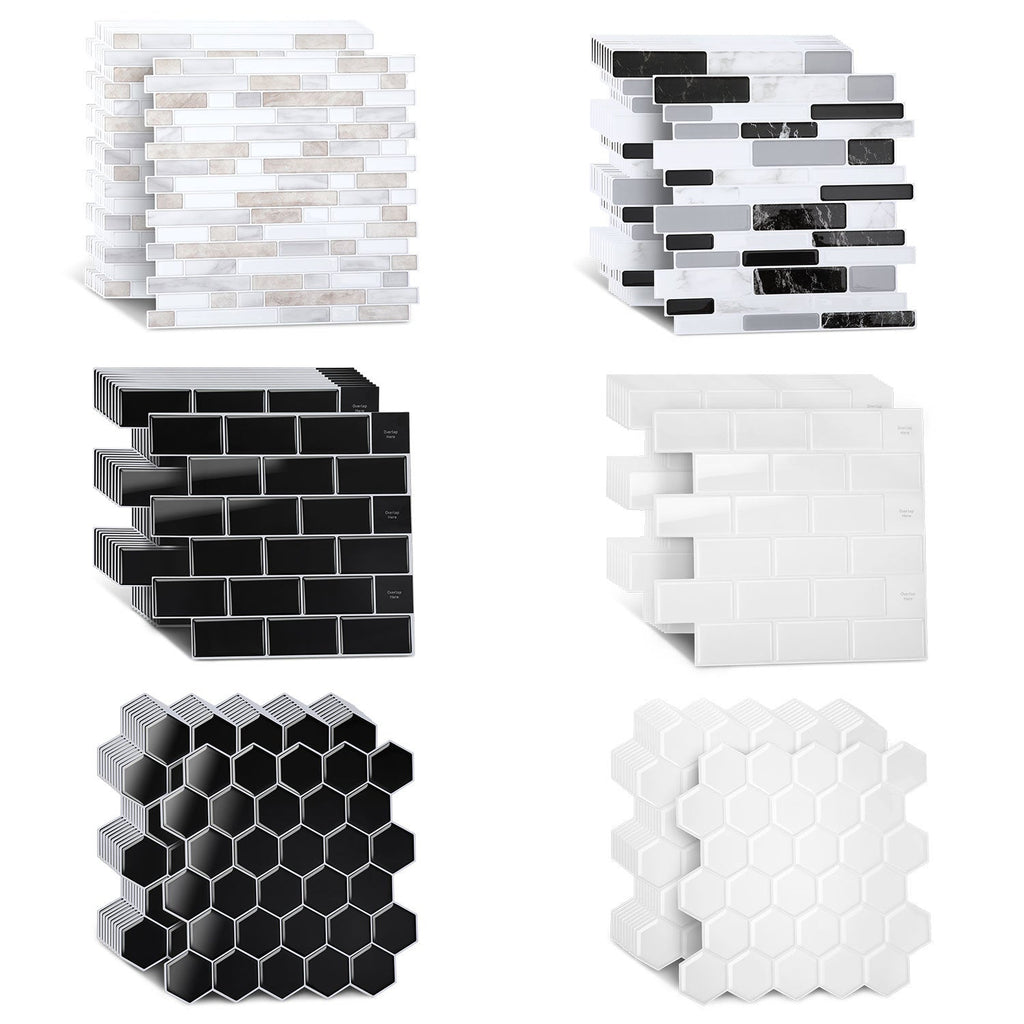 BMOT Fliesenaufkleber Wandpaneele Deko Selbstklebend Klebefliesen 3D