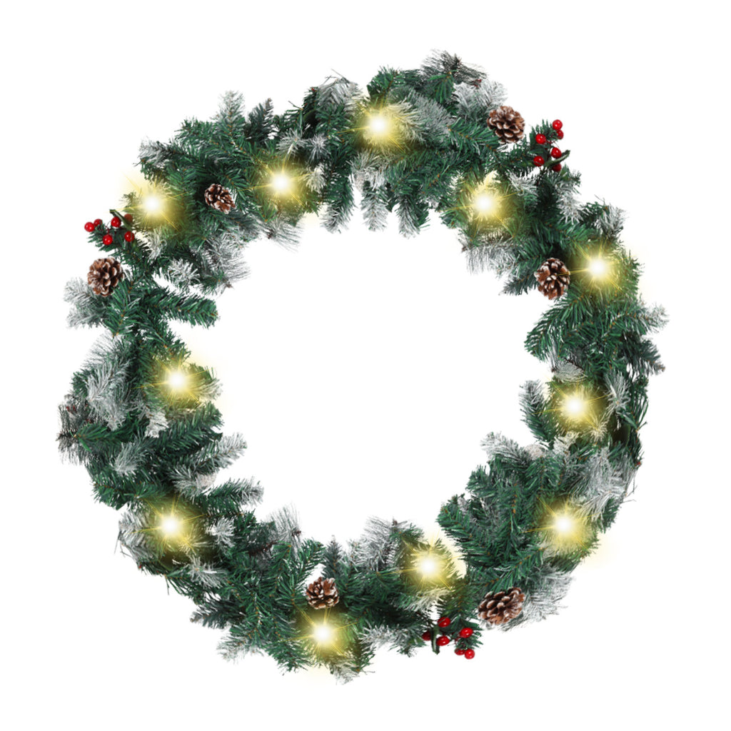 BMOT Weihnachtsgirlande 2,7 m mit LED-Beleuchtung, 8 Leuchtmodi, USB & Fernbedienung