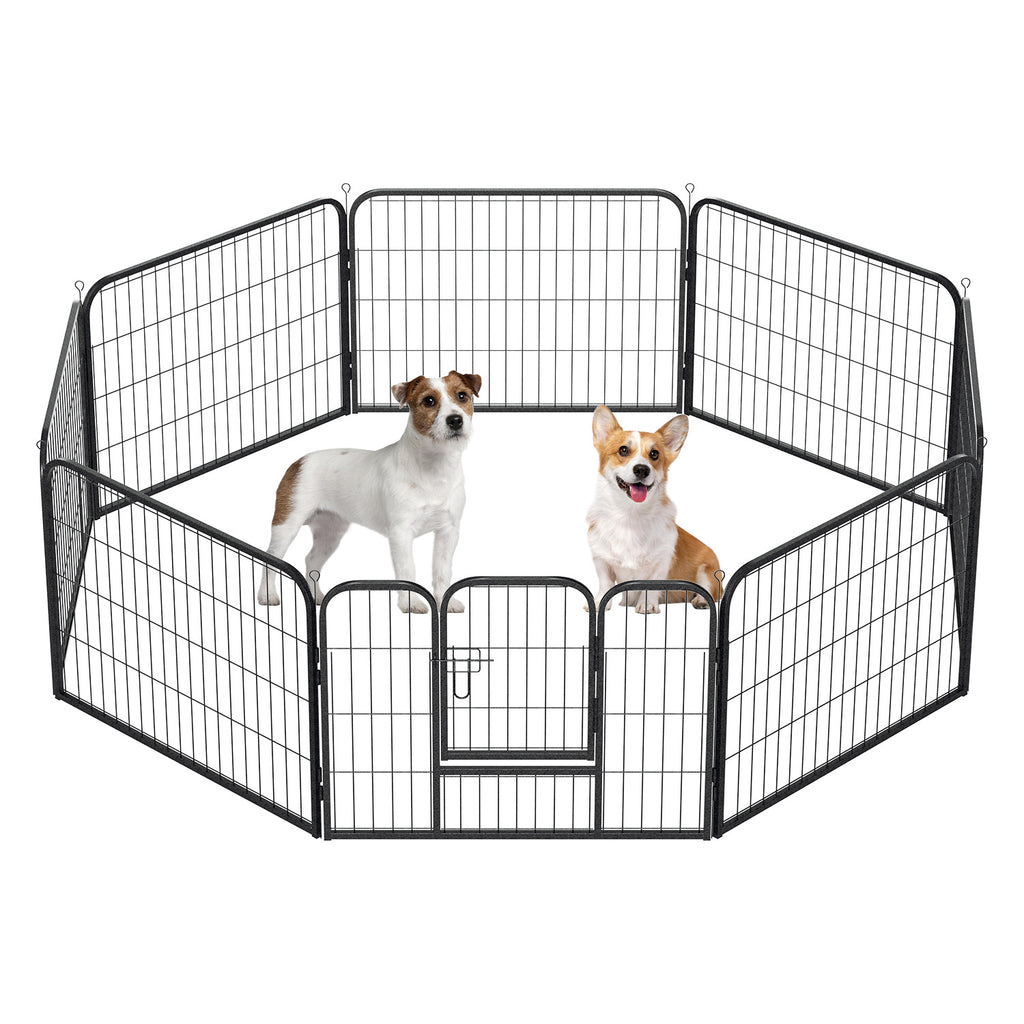 BMOT Welpenauslauf mit Dach, 8-teilig, 80 × 60 cm, Freigehege für Hunde & Kleintiere