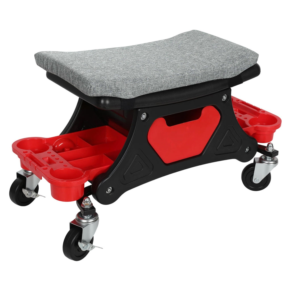 BMOT Werkstatthocker Rollhocker mit Aufbewahrungstrays, 185kg belastbar