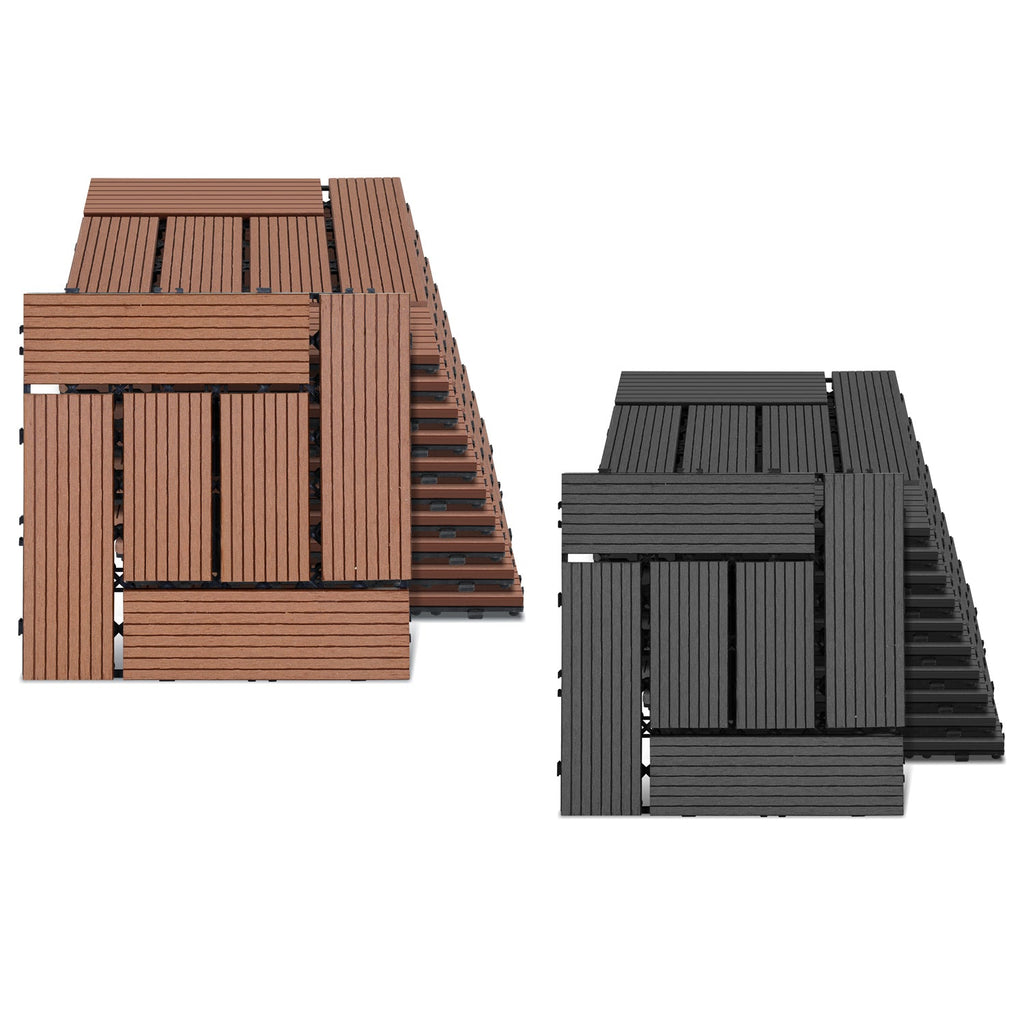 BMOT  WPC Terrassenfliesen Klickfliese 30x30cm 11 stk