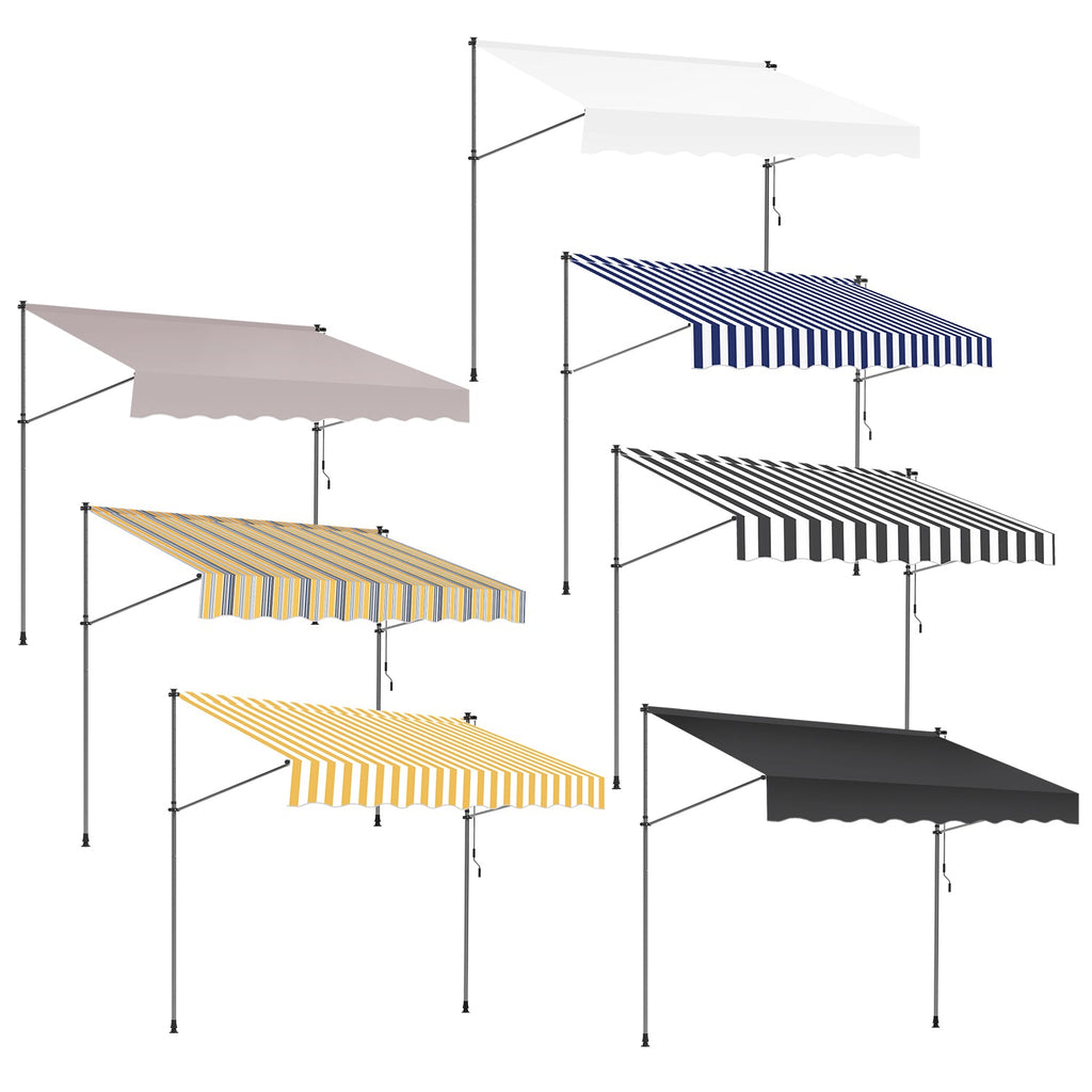 BMOT Klemmmarkise mit Handkurbel Einziehbar ohne Bohren