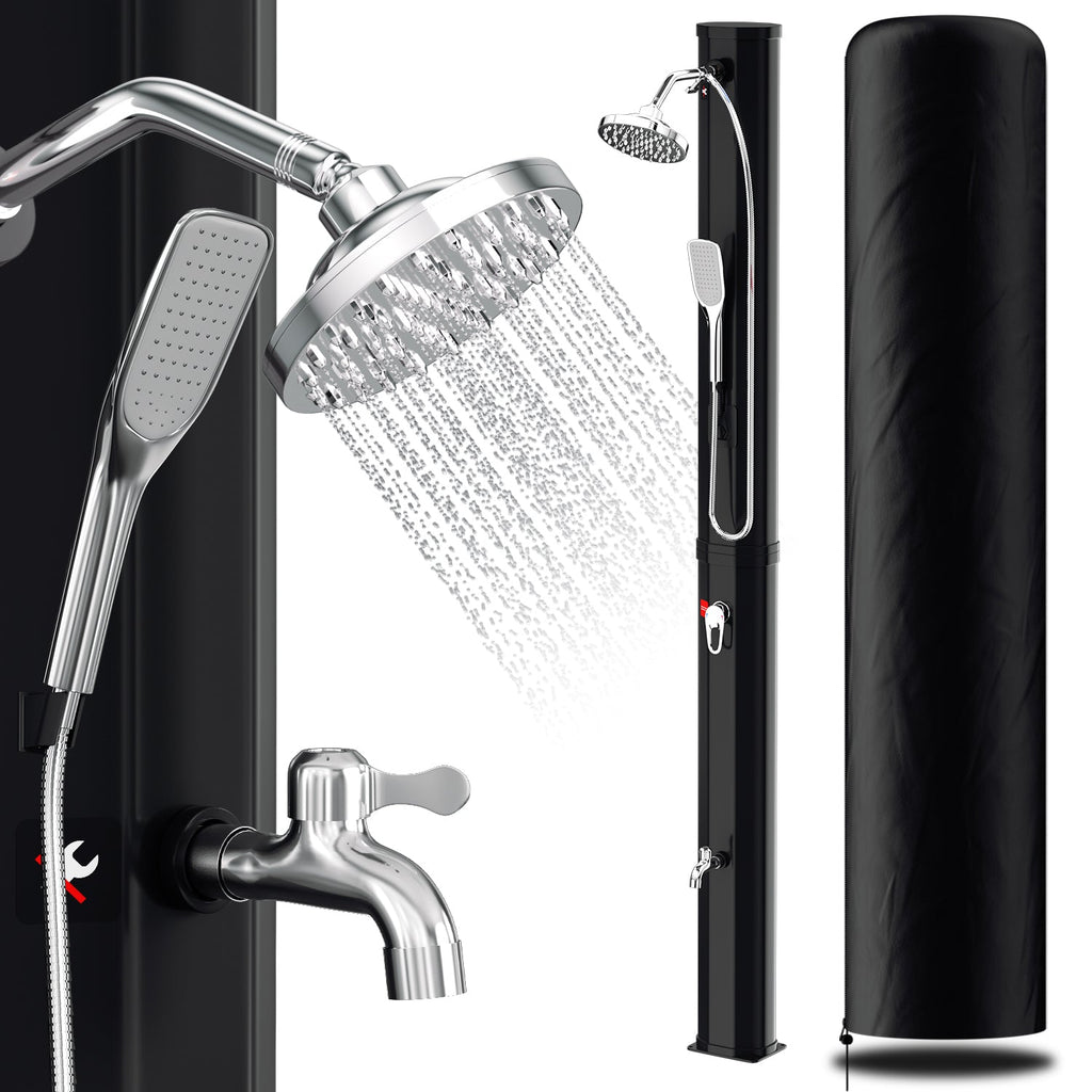 BMOT 35L Solardusche Gartendusche Inkl. Schutzhaube und Handbrause