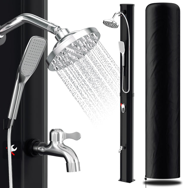 BMOT 35L Solardusche Gartendusche Inkl. Schutzhaube und Handbrause