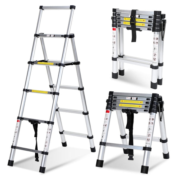 BMOT Teleskopleiter Klappleiter A-Rahmen