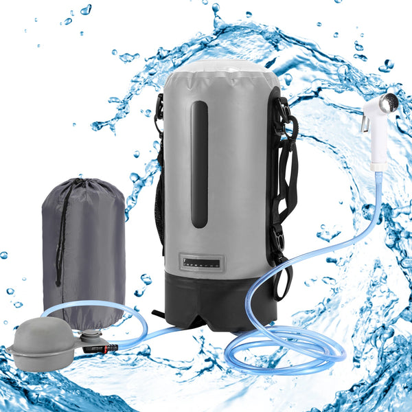 BMOT Campingdusche 12L Tragbarmit Fusspumpe