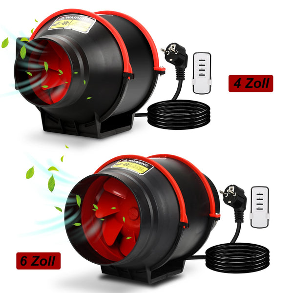 BMOT Rauchabzug Rohrventilator mit Fernsteuerung 100mm/150mm