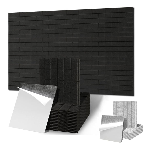 BMOT Akustikplatten Wandpaneele Selbstklebend 12/18 Stück Quadratisch Kacheln