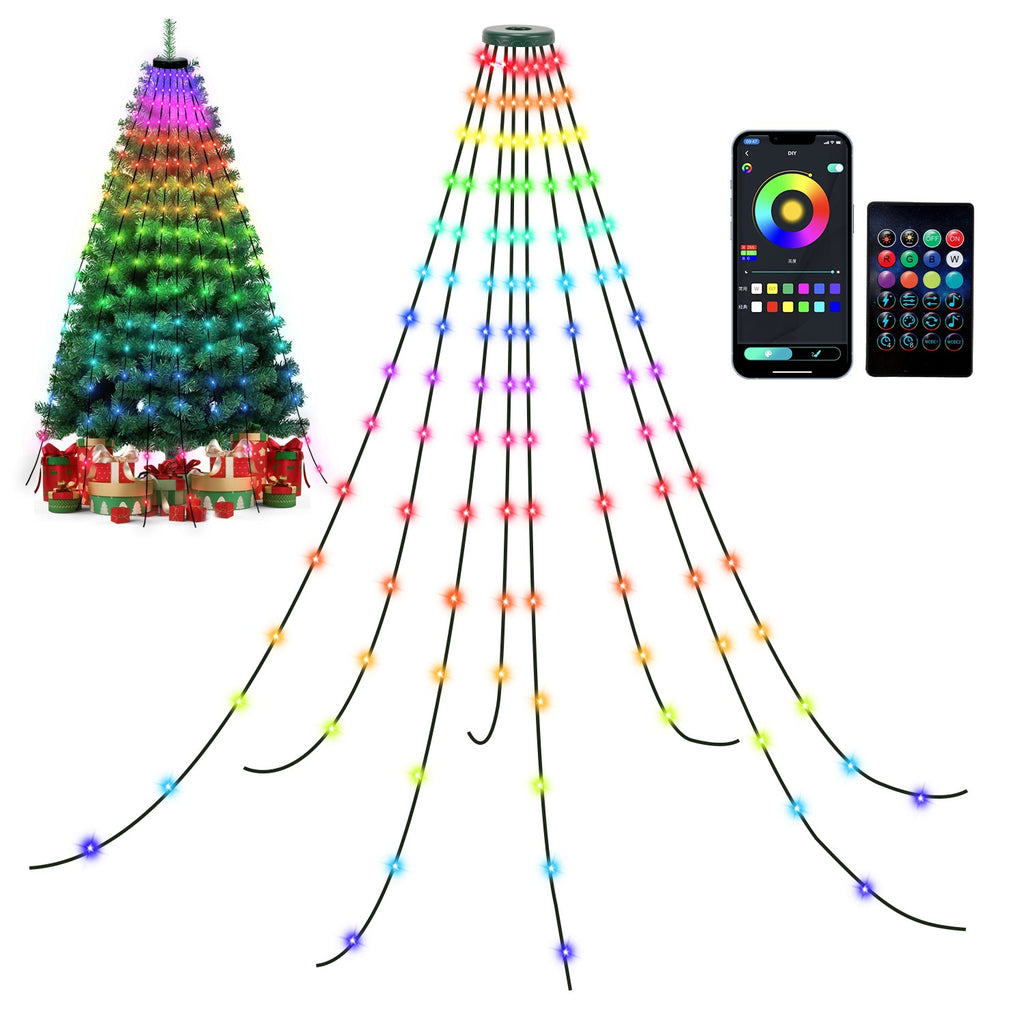 BMOT Christbaumbeleuchtung mit APP-Kontrolle 160 LEDs IP67