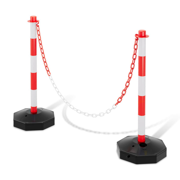 BMOT Absperrpfosten Kettenpfosten mit Kette Länge 1,4 m