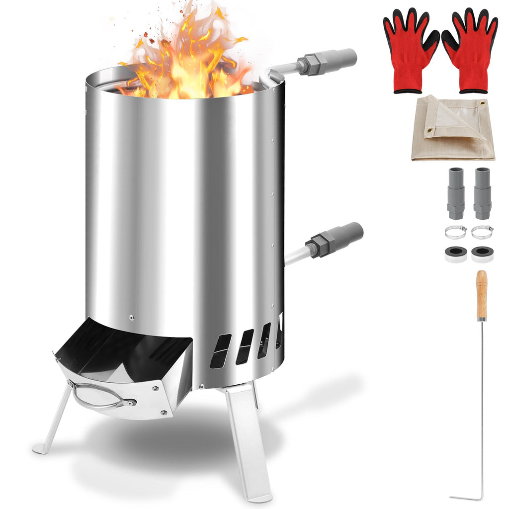 BMOT Poolheizung Brennholz Feuer Feuertonne Edelstahl