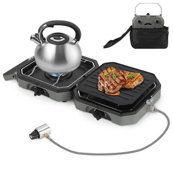 BMOT Campingkocher 2-in-1 Gascampingherd Faltbarer