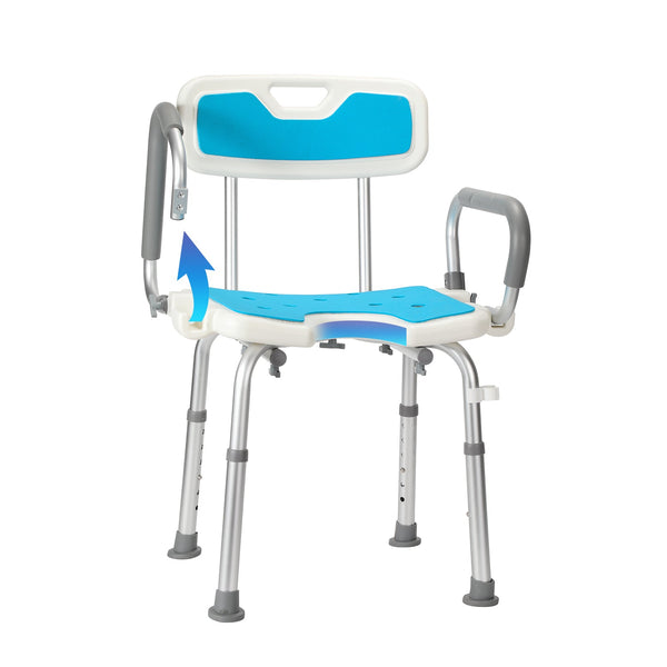 BMOT Duschhocker Duschsitz mit Hochklappbare Armlehne