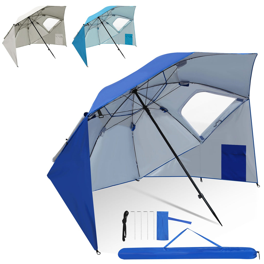 BMOT 210cm x 200cm Sonnenschirm Strandmuschel 2 in 1