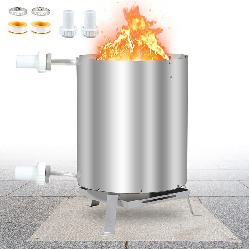 BMOT Poolheizung mit Feuermatte Wassererwärmung Heizspirale Edelstahl