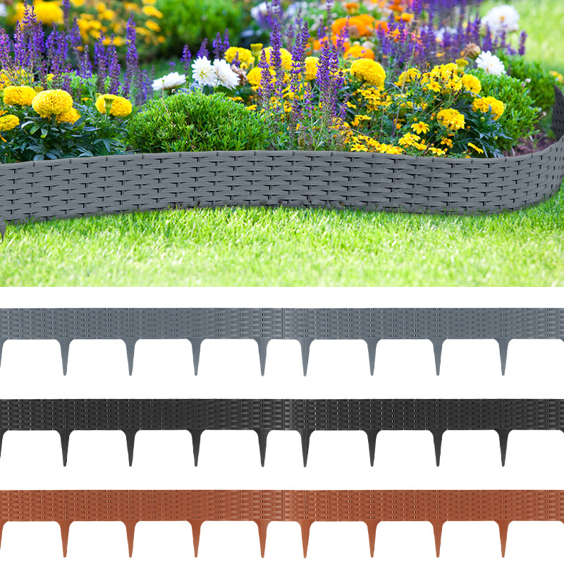 BMOT Rasenkante Gartenpalisade Rattan-Optik Beeteinfassung