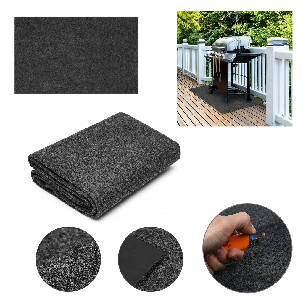 BMOT Grillteppich Grillunterlage Grillmatte Anthrazit