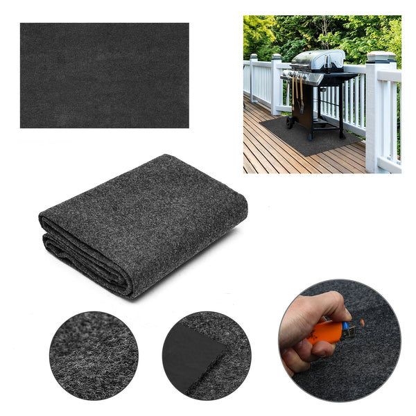 BMOT Grillteppich Grillunterlage Grillmatte Anthrazit