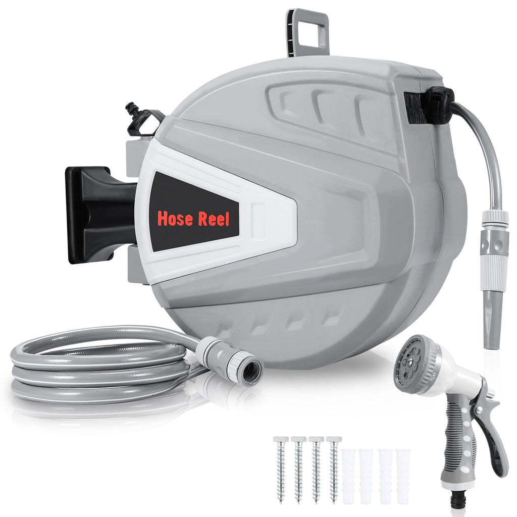 BMOT Schlauchtrommel Wasser Schlauchaufroller mit Handbrause Gartenschlauch