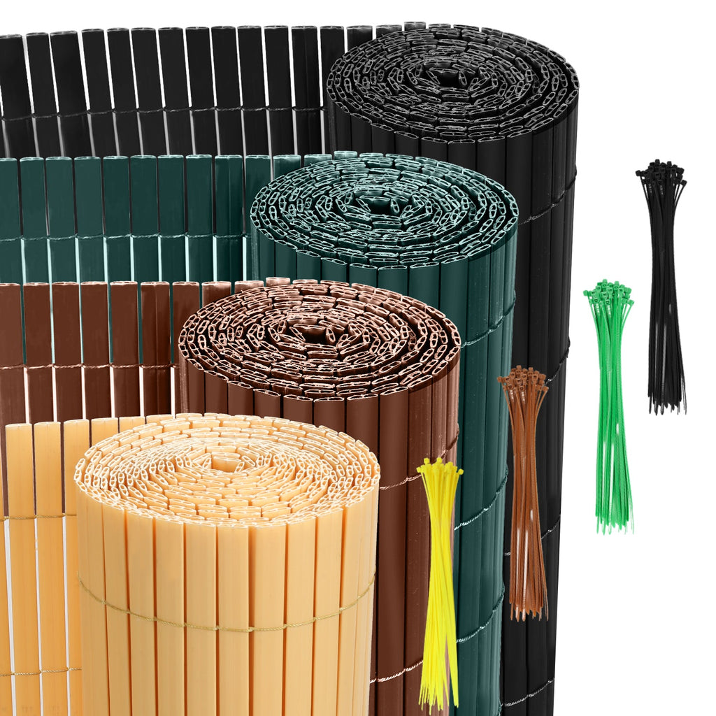 BMOT PVC Sichtschutzmatte Sichtschutzzaun mit Kabelbindern