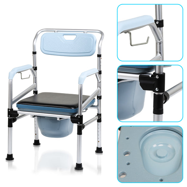 BMOT Toilettenstuhl Höhenverstellbar Nachtstuhl Belastbarkeit bis 160kg