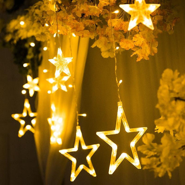 BMOT Sterne LED Lichterkette Lichtervorhang Warmweiß