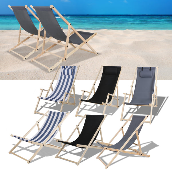 BMOT Liegestuhl Klappbar Strandliege Holz Campingstuhl