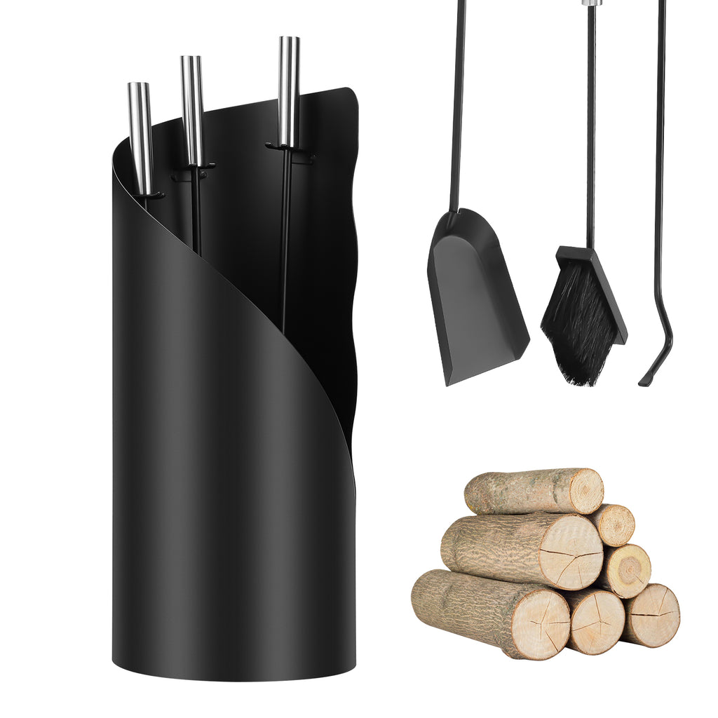 BMOT Kaminbesteck 4-teilig Edelstahl Kaminreinigungsset