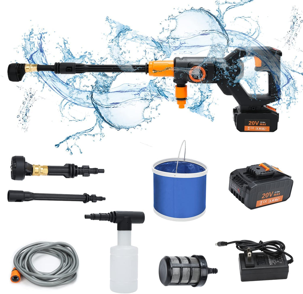 BMOT Akku Hochdruckreiniger Tragbar 20V Max. 435 PSl