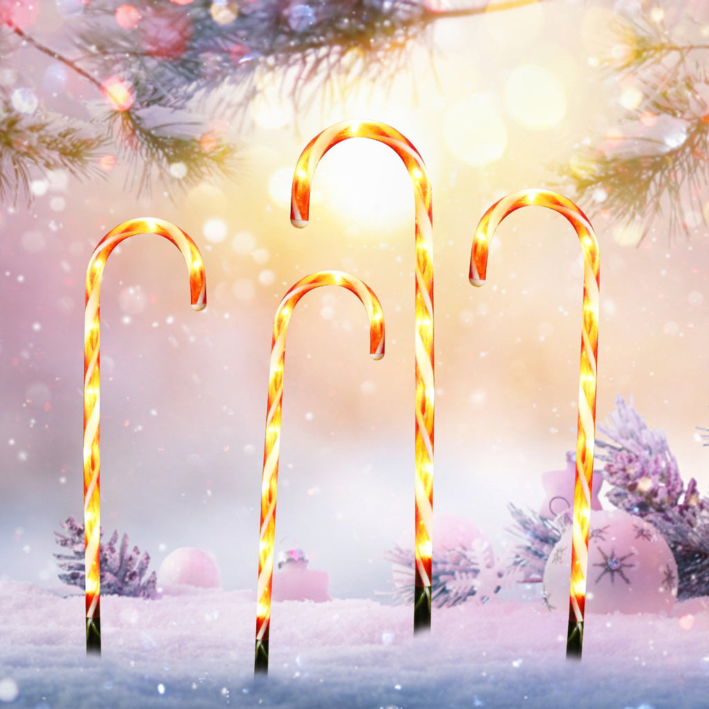 BMOT LED Zuckerstangen Weihnachtsdeko Außenleuchte 4x/8x