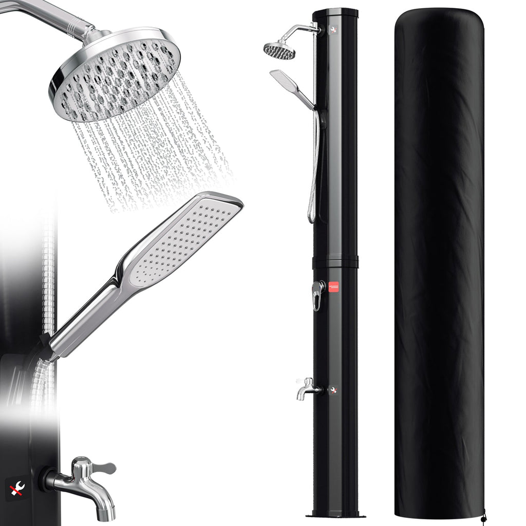 BMOT 40L Solardusche Gartendusche inkl. Schutzhaube und Handbrause