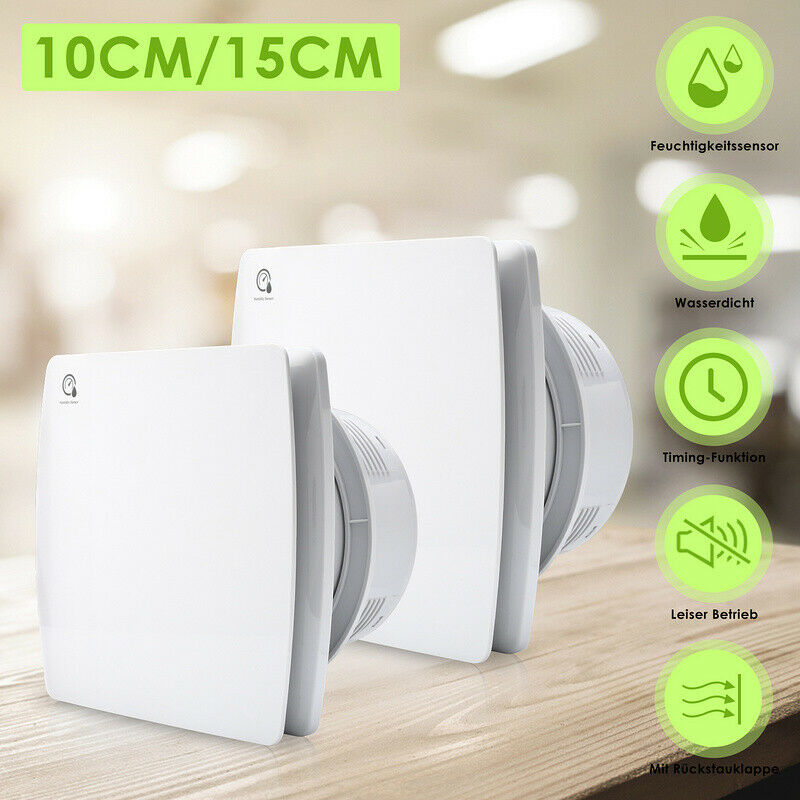 BMOT Badlüfter Abluftventilator mit Feuchtigkeitssensor Ø100mm Ø150mm