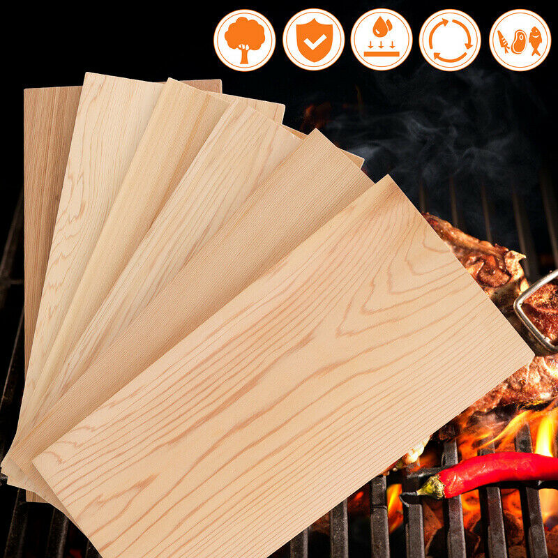 BMOT 6X Grillbretter Räucherbretter Zedernholz