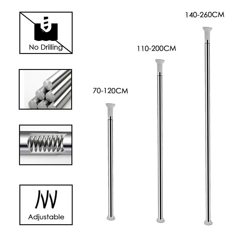 BMOT Teleskopstange Duschstange Duschvorhangstange 70-260cm